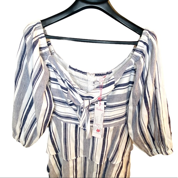 NWT Parker Bahama Aquarius Navy White Stripe Dress - Picture 5 of 7